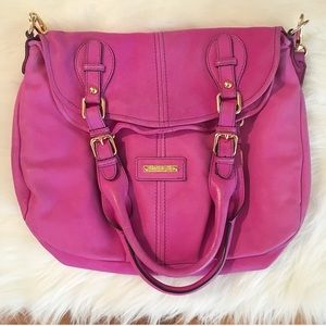 Christhelen B Soft Leather Magenta Messenger Bag
